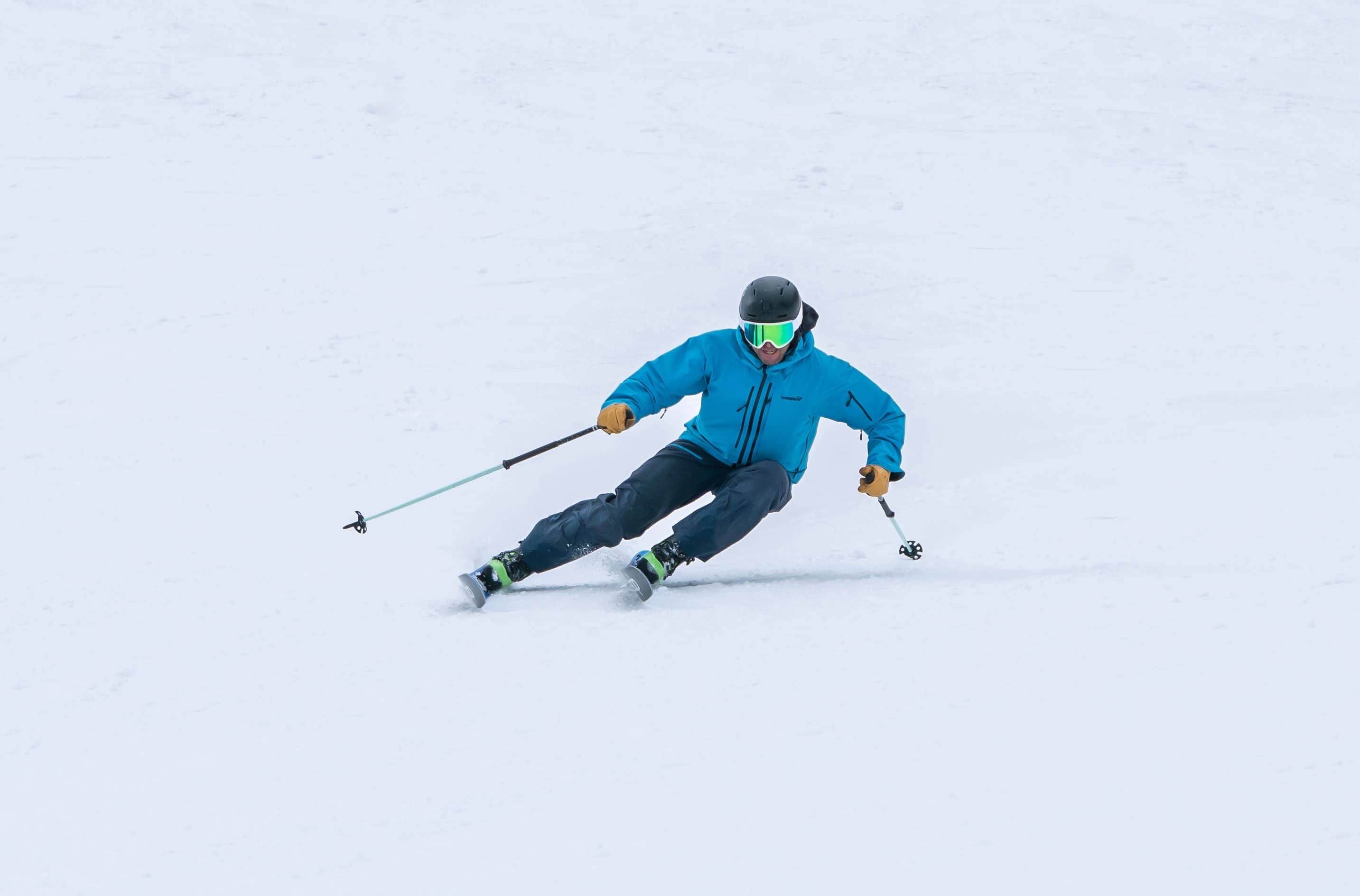 Chris Davenport carving — gear annotated
